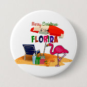 Vrolijk kerstfeest uit Florida Ronde Button 7,6 Cm (Voorkant)