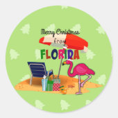 Vrolijk kerstfeest uit Florida Ronde Sticker (Voorkant)
