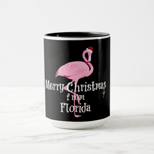 Vrolijk kerstfeest uit Florida, roze flamingo Mok (Midden)