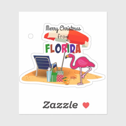 Vrolijk kerstfeest uit Florida Sticker (Vel)