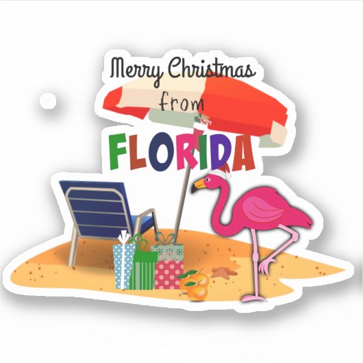 Vrolijk kerstfeest uit Florida Sticker (Voorkant)