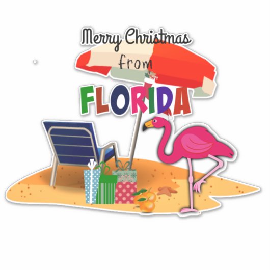 Vrolijk kerstfeest uit Florida Sticker (Voorkant)