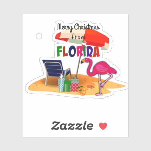 Vrolijk kerstfeest uit Florida Sticker (Vel)