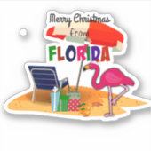Vrolijk kerstfeest uit Florida Sticker (Voorkant)