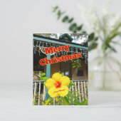 Vrolijk kerstfeest uit Florida Tropische Hibiscus Briefkaart (Staand voorkant)
