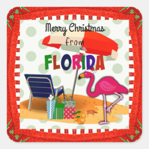 Vrolijk kerstfeest uit Florida.. verbijsterend! Vierkante Sticker