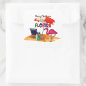 Vrolijk kerstfeest uit Florida Vierkante Sticker (Tas)