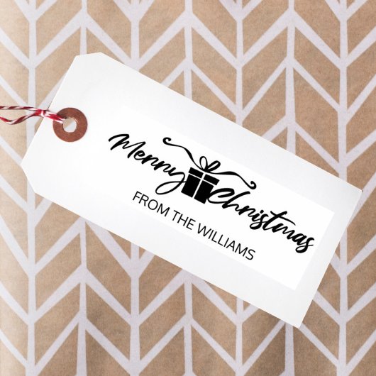 Vrolijk kerstfeest uit (gebruikelijk) gezin, rubberstempel