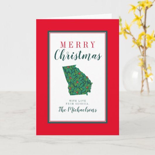 Vrolijk kerstfeest uit Georgië Kaart (Gele Bloem)