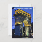 Vrolijk kerstfeest uit Greenwich Village, Wash. Sq Bedankkaart (Voorkant)