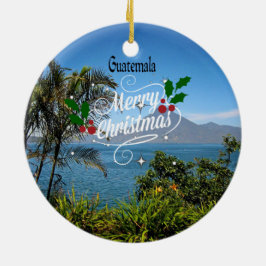 Vrolijk kerstfeest uit Guatemala Keramisch Ornament