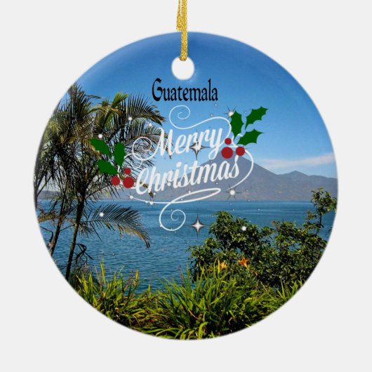 Vrolijk kerstfeest uit Guatemala Keramisch Ornament (Achterkant)