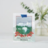 Vrolijk kerstfeest uit het wintersneeuwlandschap v feestdagenkaart (Staand voorkant)