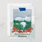 Vrolijk kerstfeest uit het wintersneeuwlandschap v feestdagenkaart (Voorkant / Achterkant)