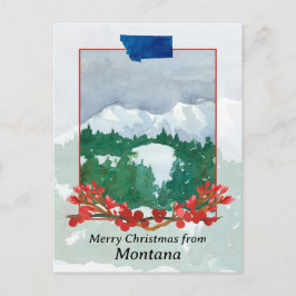 Vrolijk kerstfeest uit het wintersneeuwlandschap v feestdagenkaart