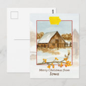 Vrolijk kerstfeest uit Iowa Barn Boerderij Winters Briefkaart (Voorkant / Achterkant)