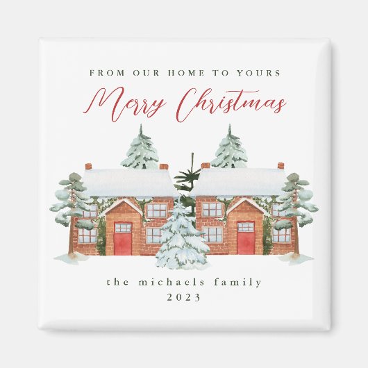 Vrolijk kerstfeest uit je buren magneet (Voorkant)