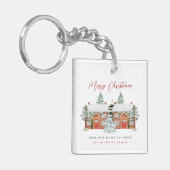 Vrolijk kerstfeest uit je buren sleutelhanger (Voorkant Links)