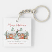 Vrolijk kerstfeest uit je buren sleutelhanger (Achterkant)