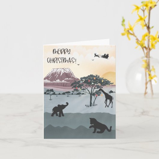 Vrolijk kerstfeest uit Kenia Kaart (Gele Bloem)