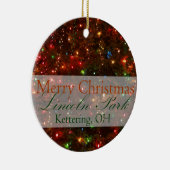 Vrolijk kerstfeest uit Kettering, Ohio 2015 Keramisch Ornament (Rechts)