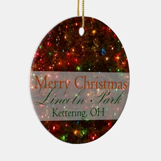 Vrolijk kerstfeest uit Kettering, Ohio 2015 Keramisch Ornament (Rechts)