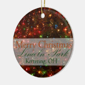 Vrolijk kerstfeest uit Kettering, Ohio 2015 Keramisch Ornament (Links)