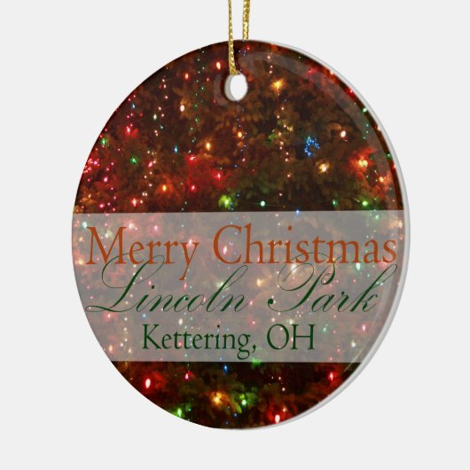 Vrolijk kerstfeest uit Kettering, Ohio 2015 Keramisch Ornament (Links)