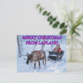 Vrolijk kerstfeest uit Lapland Feestdagenkaart (Staand voorkant)