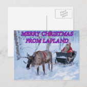 Vrolijk kerstfeest uit Lapland Feestdagenkaart (Voorkant / Achterkant)