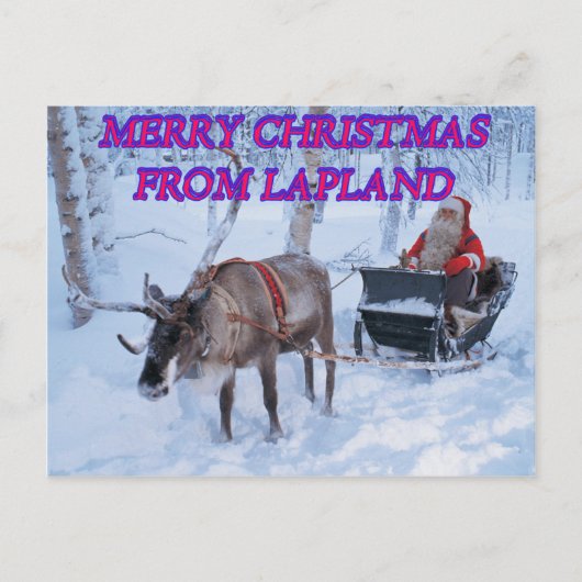 Vrolijk kerstfeest uit Lapland Feestdagenkaart (Voorkant)
