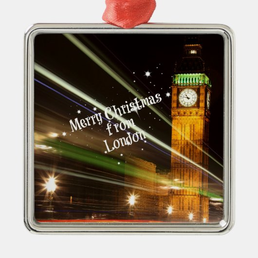 Vrolijk kerstfeest uit Londen - Big Ben Metalen Ornament (Voorkant)