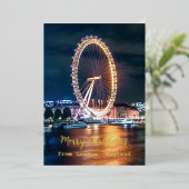 Vrolijk kerstfeest uit Londen Engeland Folie Feestdagenkaart (Staand Voorkant)