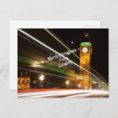 "Vrolijk kerstfeest uit Londen" met Big Ben Briefkaart (Voorkant / Achterkant)