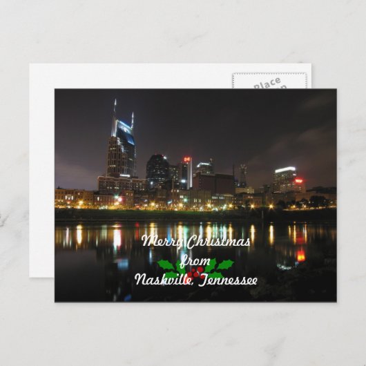 Vrolijk kerstfeest uit Nashville, Tennessee Feestdagenkaart (Voorkant / Achterkant)