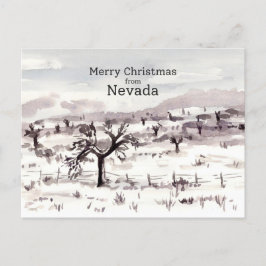 Vrolijk kerstfeest uit Nevada Joshua Tree Winter Feestdagenkaart