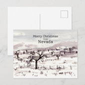 Vrolijk kerstfeest uit Nevada Joshua Tree Winter Feestdagenkaart (Voorkant / Achterkant)