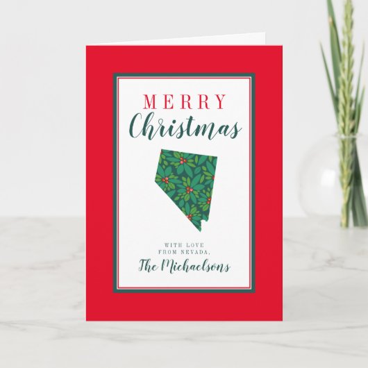Vrolijk kerstfeest uit Nevada Kaart (Voorkant)
