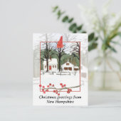 Vrolijk kerstfeest uit New Hampshire Winter Snow Feestdagenkaart (Staand voorkant)