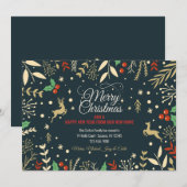 Vrolijk kerstfeest uit New Home Vakantie Aankondig Kaart (Voorkant / Achterkant)