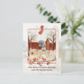 Vrolijk kerstfeest uit New Jersey Boerderij gepers Feestdagenkaart (Staand voorkant)