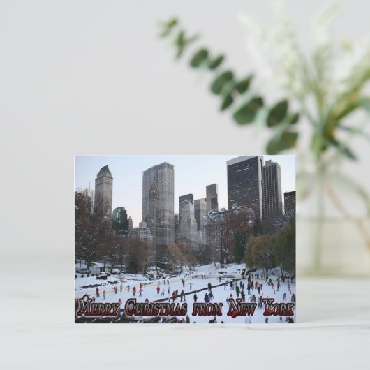 Vrolijk kerstfeest uit New York Feestdagenkaart (Staand voorkant)
