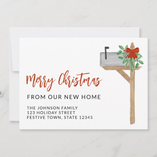 Vrolijk kerstfeest uit onze nieuwe postbus aankondiging (Voorkant)