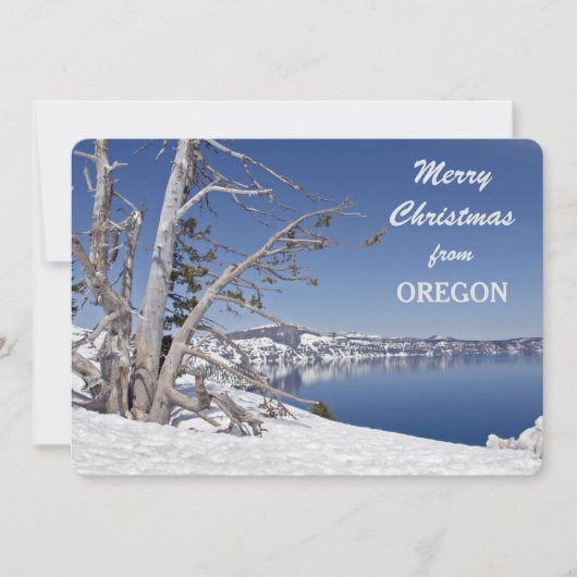 Vrolijk kerstfeest uit Oregon Photo Template Feestdagenkaart (Voorkant)