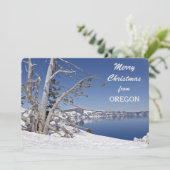 Vrolijk kerstfeest uit Oregon Photo Template Feestdagenkaart (Staand voorkant)