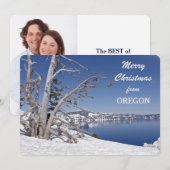 Vrolijk kerstfeest uit Oregon Photo Template Feestdagenkaart (Voorkant / Achterkant)
