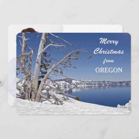 Vrolijk kerstfeest uit Oregon Photo Template Feestdagenkaart (Voorkant / Achterkant)