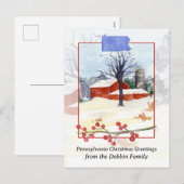 Vrolijk kerstfeest uit Pennsylvania Schuur Persona Feestdagenkaart (Voorkant / Achterkant)