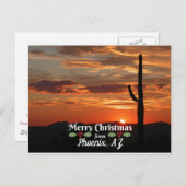 Vrolijk kerstfeest uit Phoenix, AZ Briefkaart (Voorkant / Achterkant)