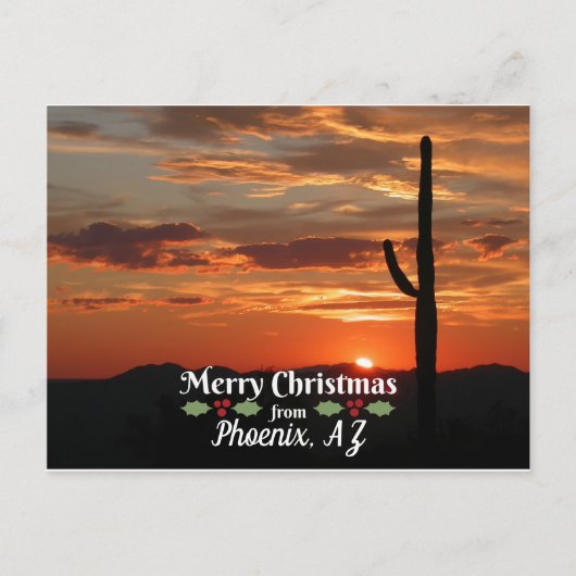 Vrolijk kerstfeest uit Phoenix, AZ Briefkaart (Voorkant)